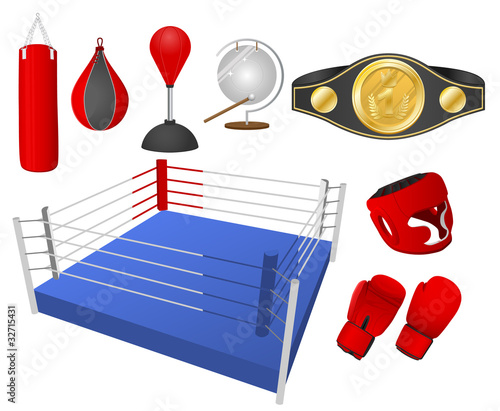 Boxing objects. Vector illustration.