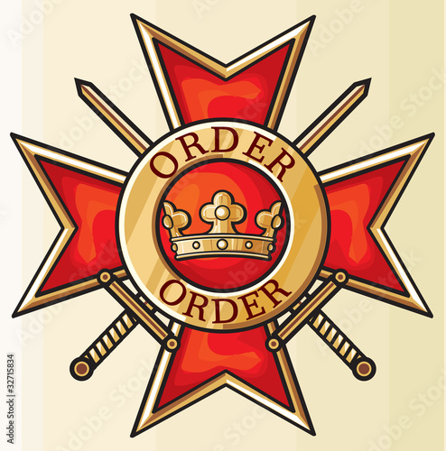 order with cross, crown and swords