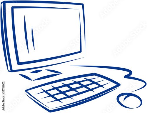 Desktop computer. Vector illustration