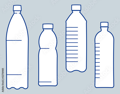 Plastic bottles. Vector illustration