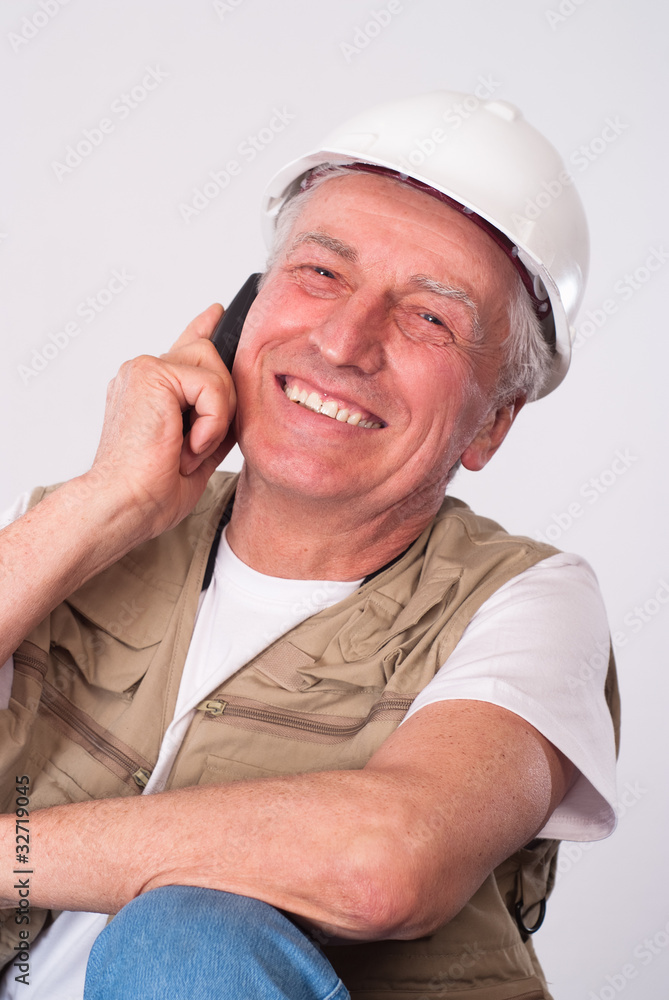 senior builder rests senior builder rests