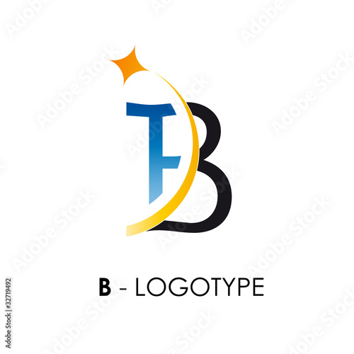 Logo letter B with star # Vector