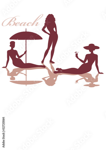 silhouette of Girls on the beach