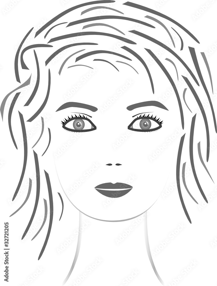 Beautiful face girl. Vector illustration Beautiful face girl. Vector illustration