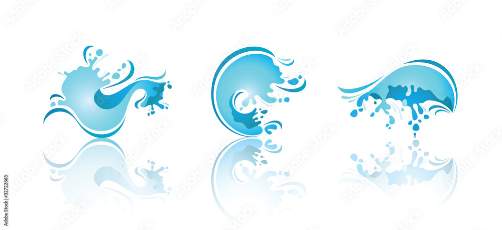 Splashing Waves and Water. Third set icons Splashing Waves and Water. Third set icons