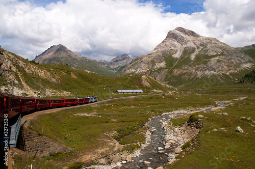 Bernina Express from Lake Como to St Moritz Switzerland photo