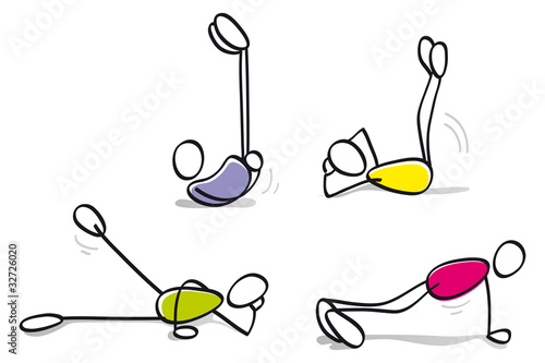 funny guys practicing fitness