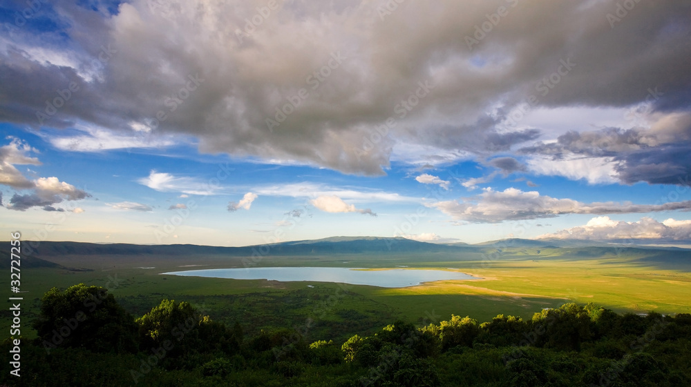 African landscape in the Ngorongoro Crater, Tanzania