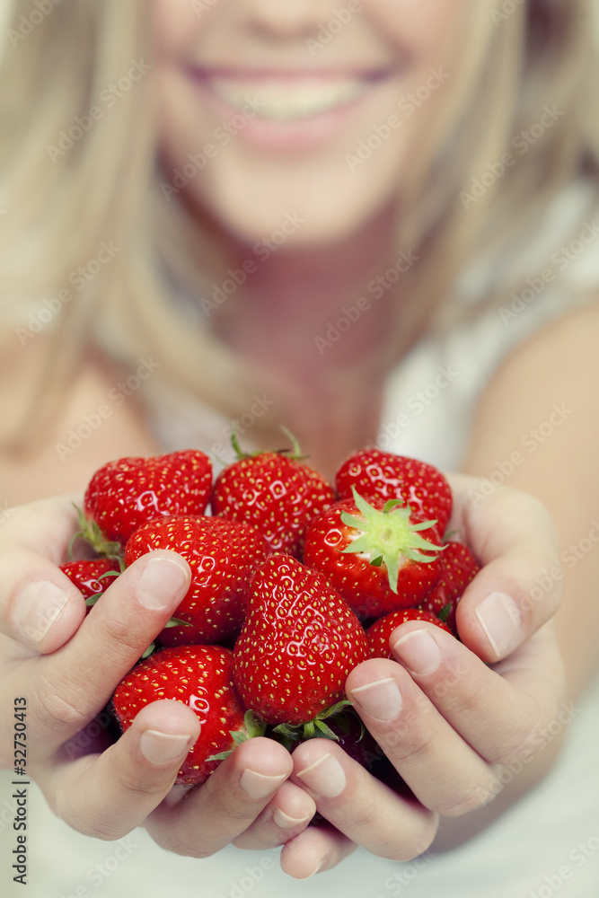 beautiful woman with strawberries beautiful woman with strawberries