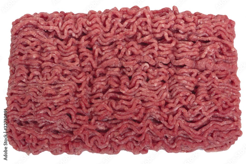 Raw ground beef. Isolated on white Raw ground beef. Isolated on white
