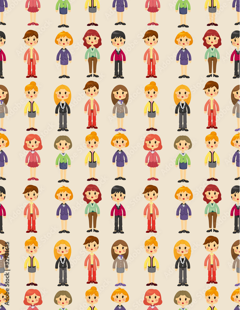 cartoon pretty office woman worker seamless pattern cartoon pretty office woman worker seamless pattern