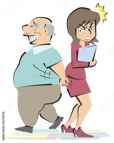 セクハラするオヤジ Stock イラスト Adobe Stock