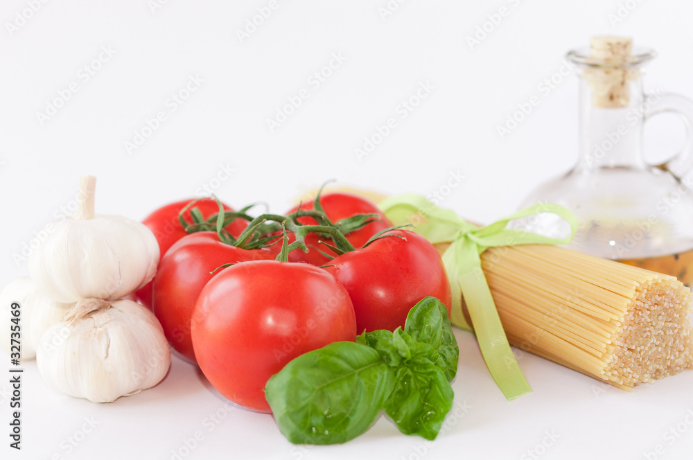 pasta ingredients isolated on white background pasta ingredients isolated on white background