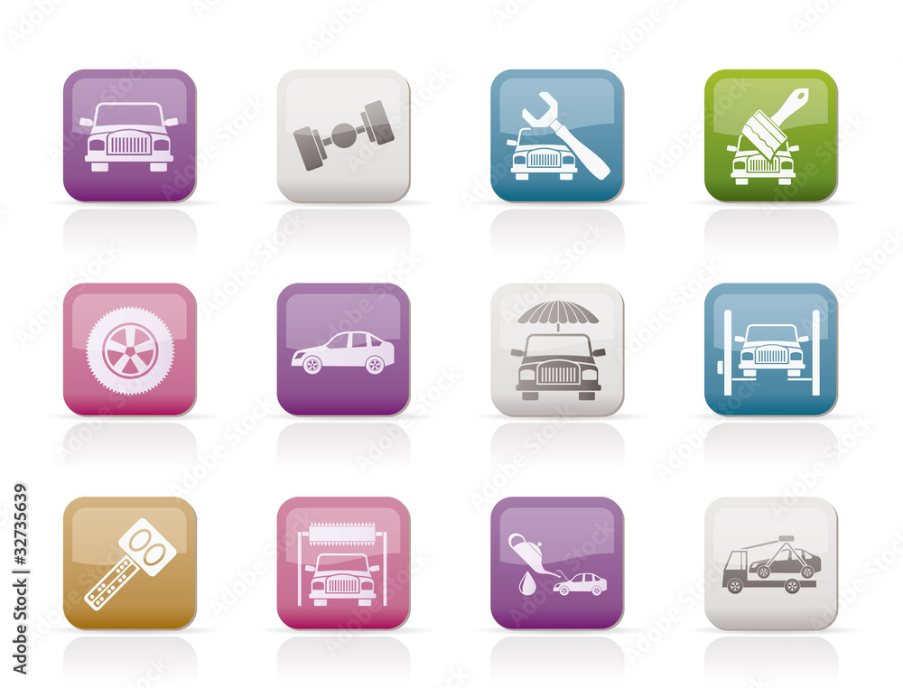 auto service and transportation icons - vector icon set auto service and transportation icons - vector icon set