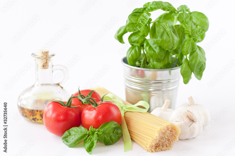 pasta ingredients isolated on white background pasta ingredients isolated on white background