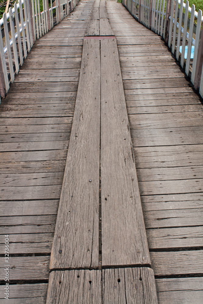 Wooden Plank Bridge Stock Photo