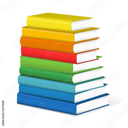 Colorful books stack