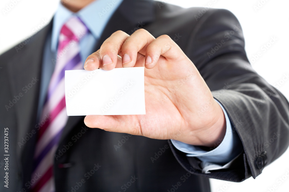 Business card in hand Business card in hand