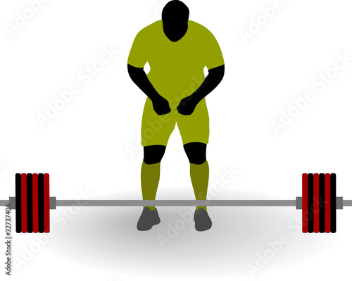 Silhouette of weightlifter