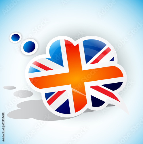 Flag of the United Kingdom. Speech bubble