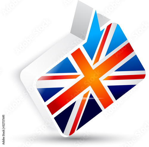 Flag of the United Kingdom. Speech bubble