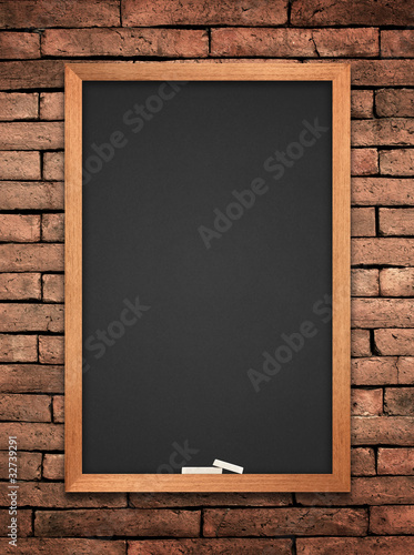 blackboard on wall background.