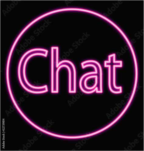 Bouton Neon Chat Stock Vector Adobe Stock
