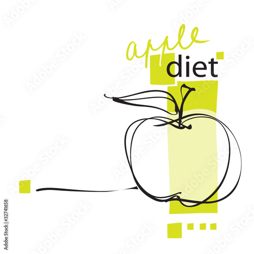 apple icon, layout, freehand drawing vector