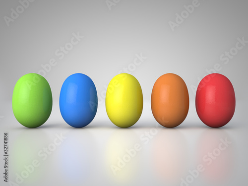 five color eggs