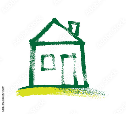 house icon, freehand drawing, vector