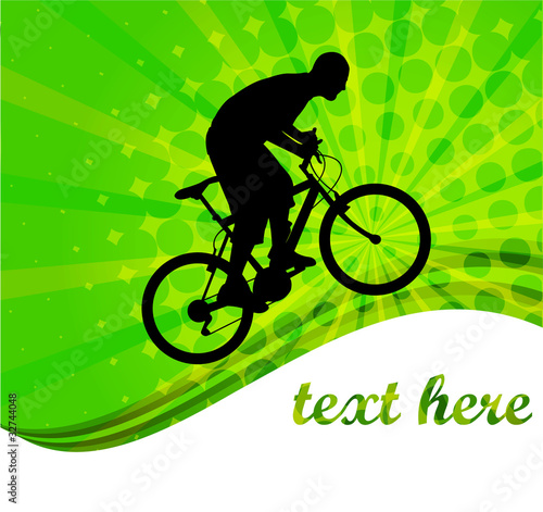 bicyclist on the abstract background