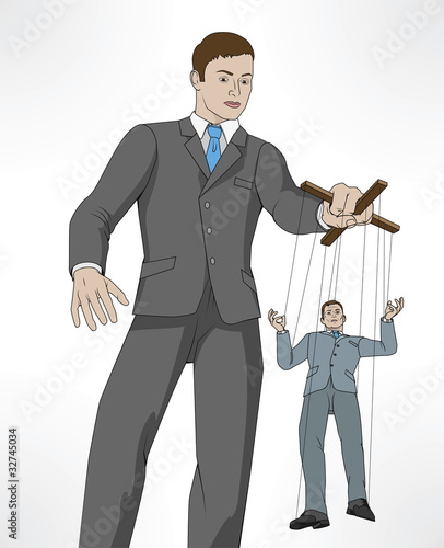 Controlling business puppet concept
