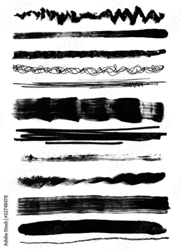 Black silhouettes of lines-traces