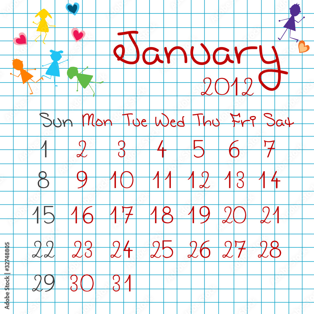 Calendar for January 2012 Calendar for January 2012