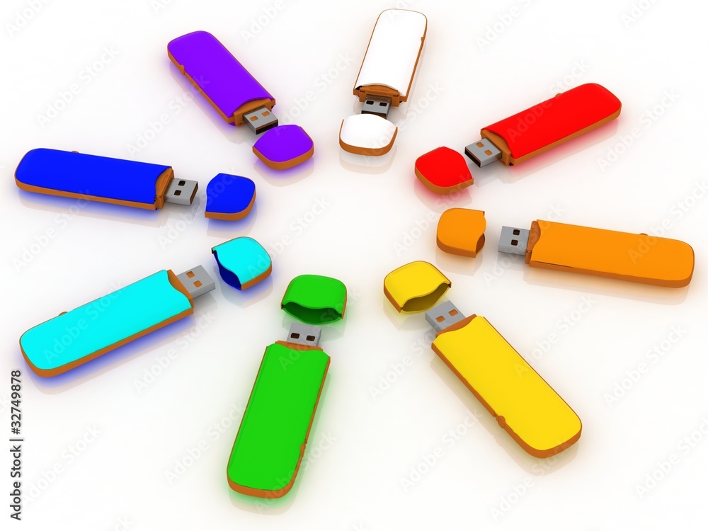 USB storage drive isolated on white USB storage drive isolated on white