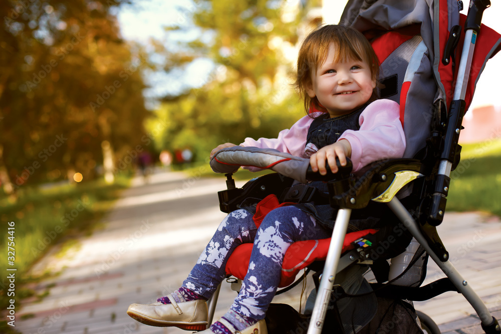 Baby in sitting stroller Baby in sitting stroller