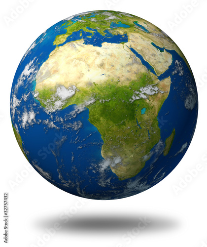 Earth model planet featuring Africa and middle eastern