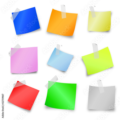 9 Notizzettel bunt