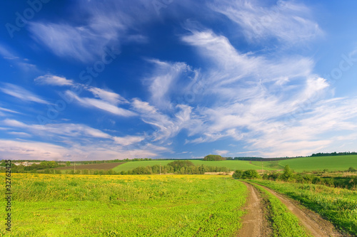 carriage road in the field