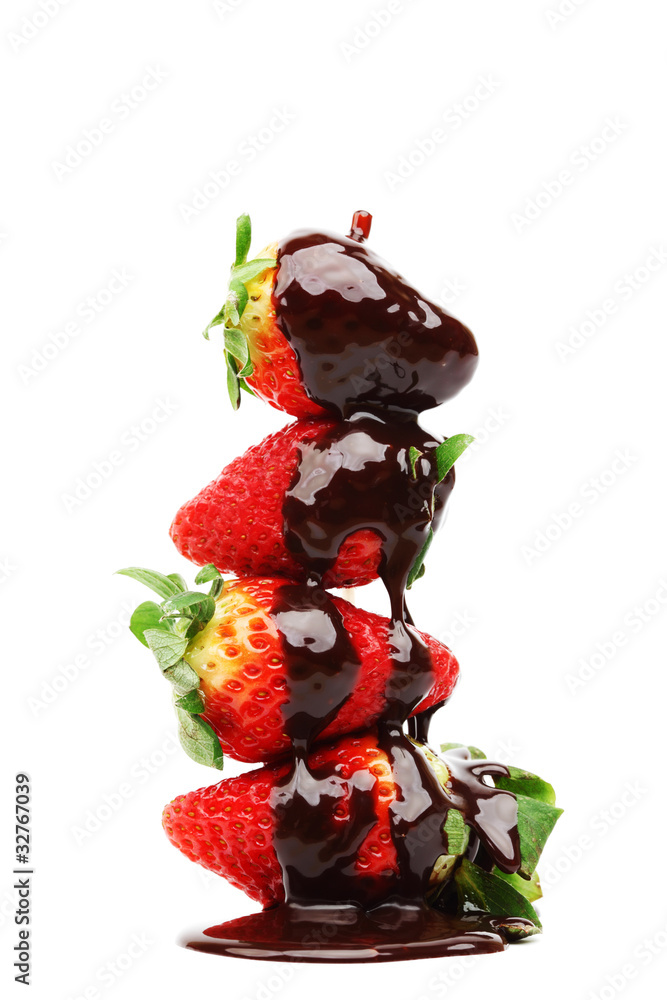 strawberry stack in chocolate