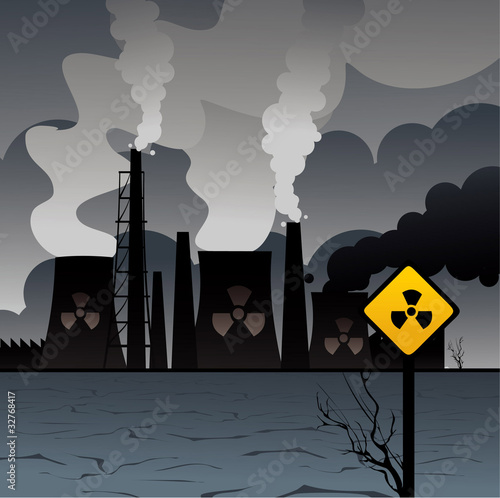 planta nuclear en vector