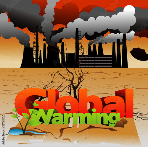 calentamiento global en vector