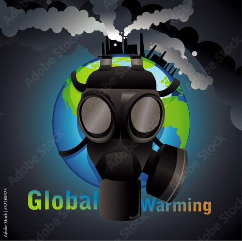 mascara de gas calentamiento global en vector
