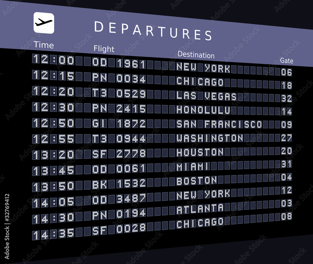 Fototapeta premium Departures - destinations in USA