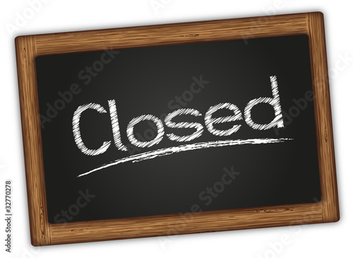 Blackboard with the words vector Closed