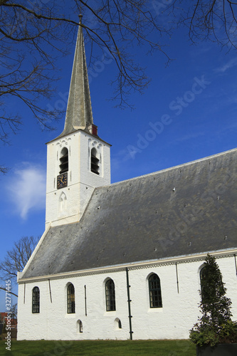 Small white village church