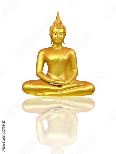 Beautiful Buddha image in Thailand, a white background