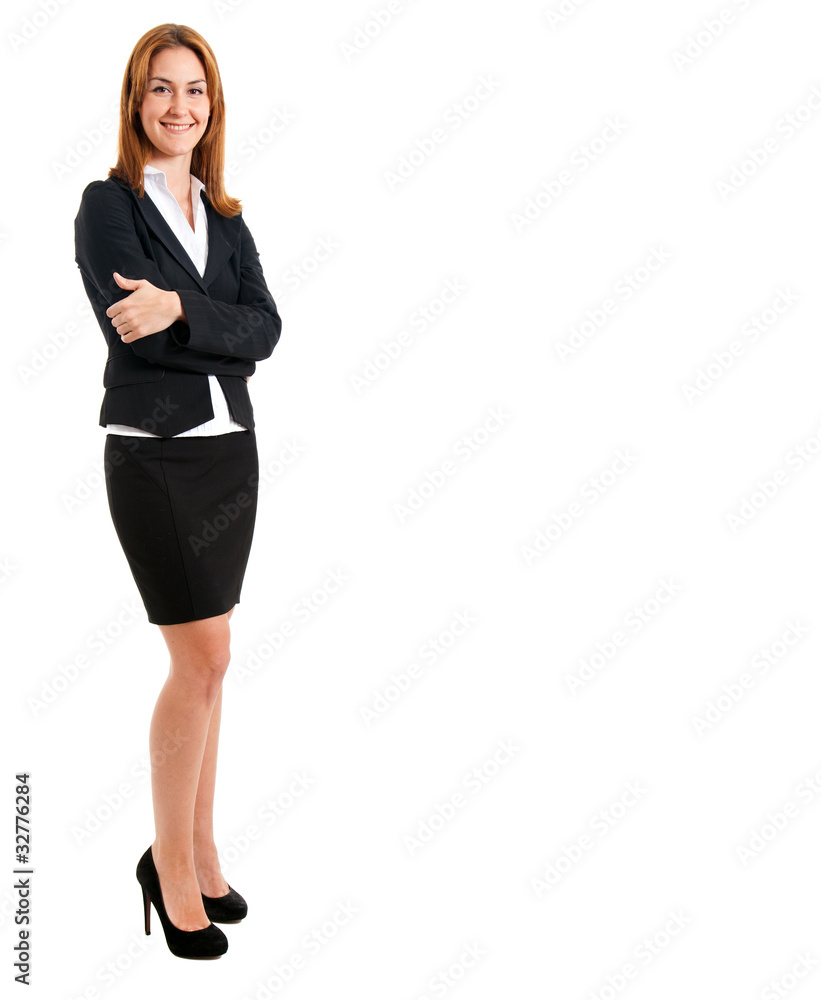 Full length businesswoman isolated on white Full length businesswoman isolated on white