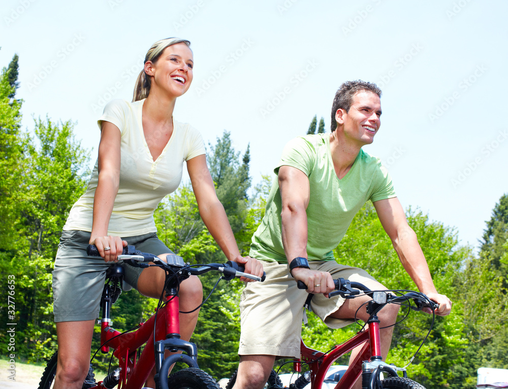 Naklejka premium Riding couple.