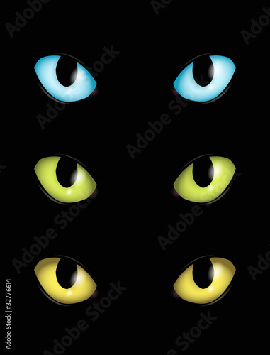 Katzenaugen in verschiedenen Farben